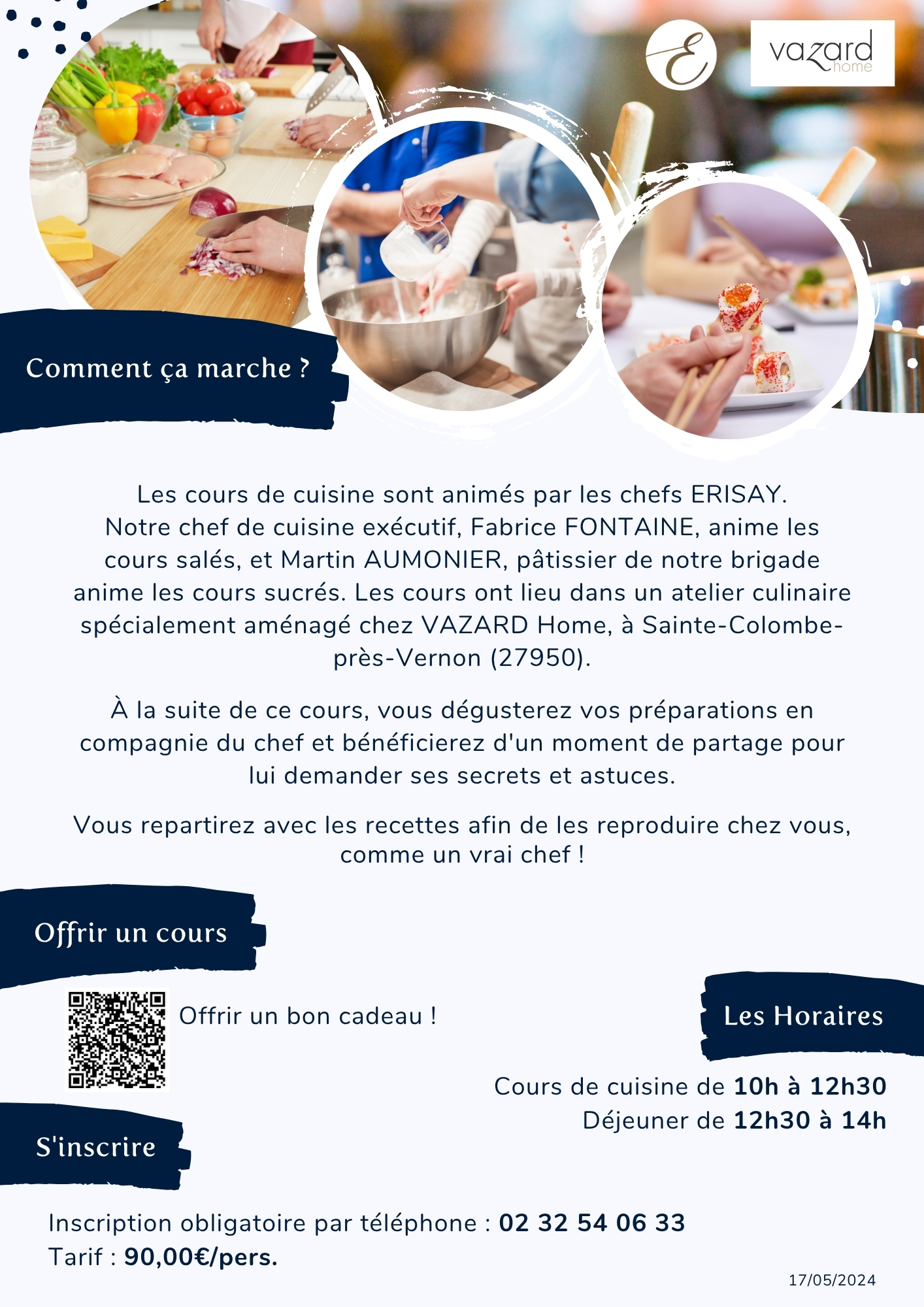 Cours de cuisine 2025 2026 2